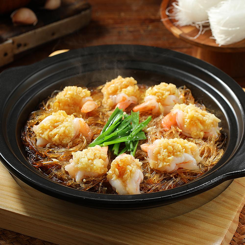 Shrimp with garlic vermicelli — dish photo