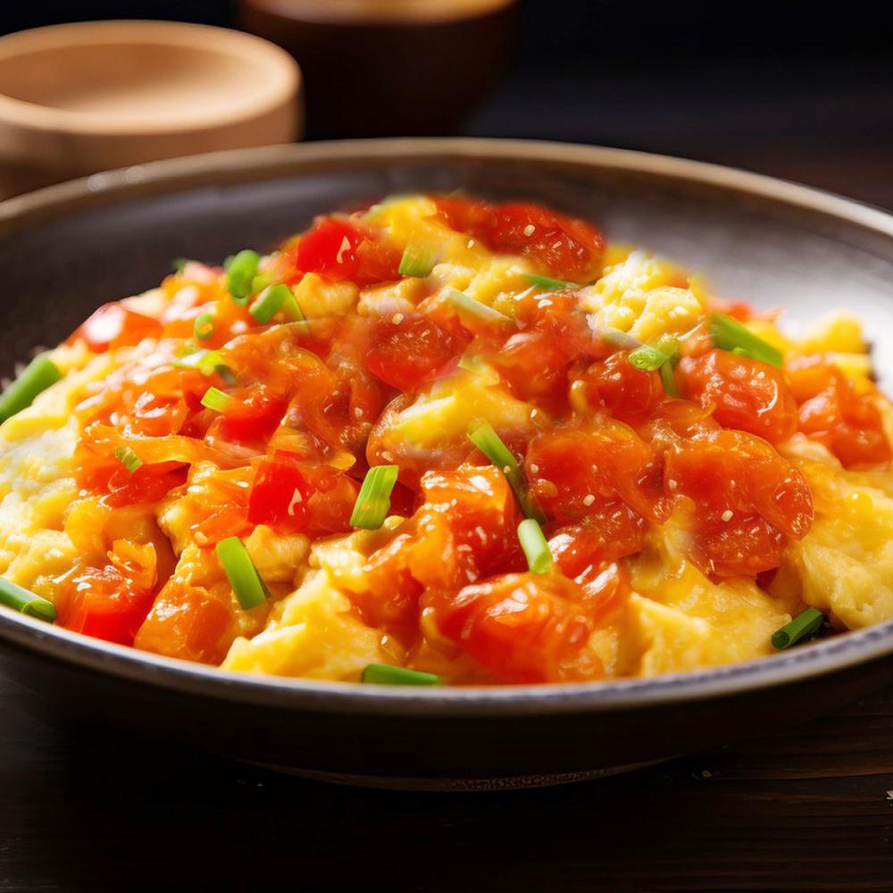 Stir-fried tomato with egg — dish photo